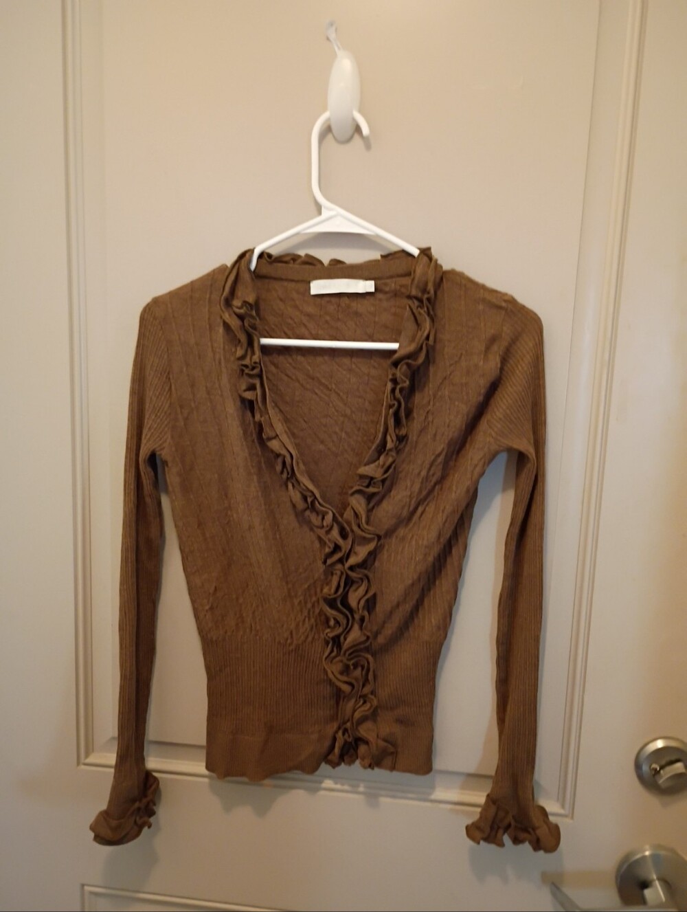 Anne Fontaine Paris Women's Brown Ruffled blouse Size 40